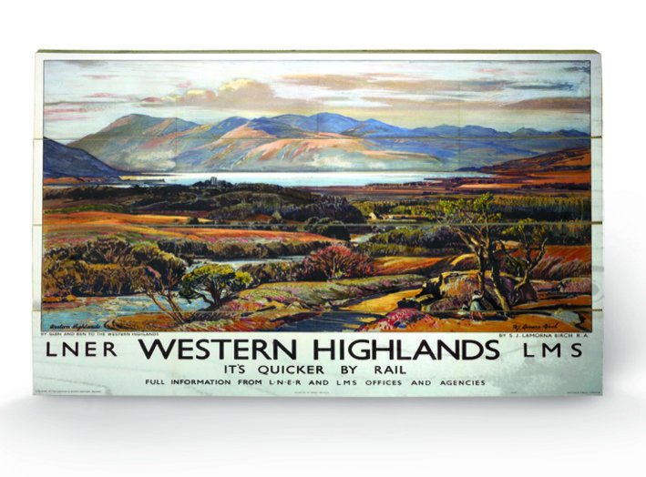 Western Highlands - No Frame Rectangle Print, 40cm H x 59cm W, No Mount, Wood