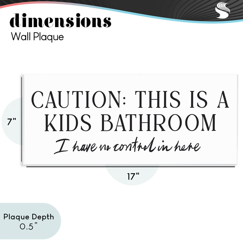 Plaque murale pour salle de bain No Control, signée lettrée et doublée