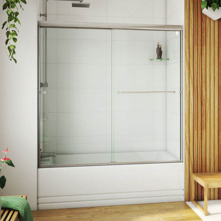 Alliance Pro 56" W x 57" H Bypass Semi-Frameless Tub Door with ClearMax Technology