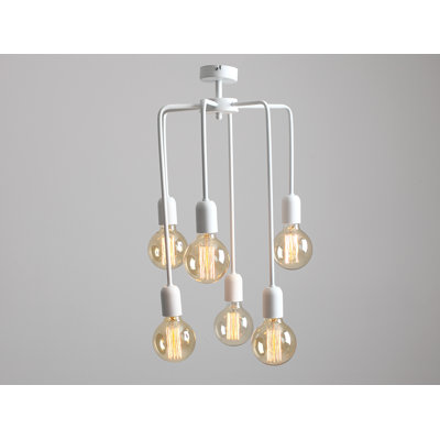 Ballywillin 6 - Light White Cluster Pendant