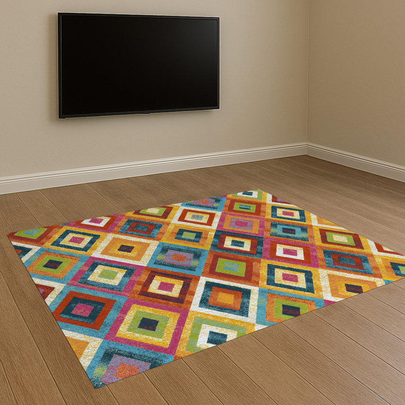 Geometric Area Rug, Rectangle 140 x 200 cm