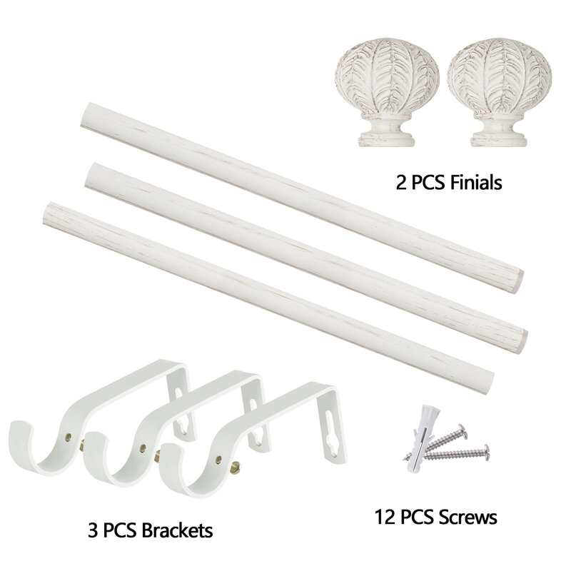 Jacarion Adjustable Overall Width x 1'' Diameter Single Curtain Rod, 28" - 48", White