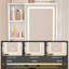 Mini-coiffeuse moderne avec miroir éclairé à DEL et rangement dissimulé, tabouret rembourré, bureau de coiffeuse à luminosité réglable, tablettes à l'épreuve de la poussière à plusieurs niveaux, blanc