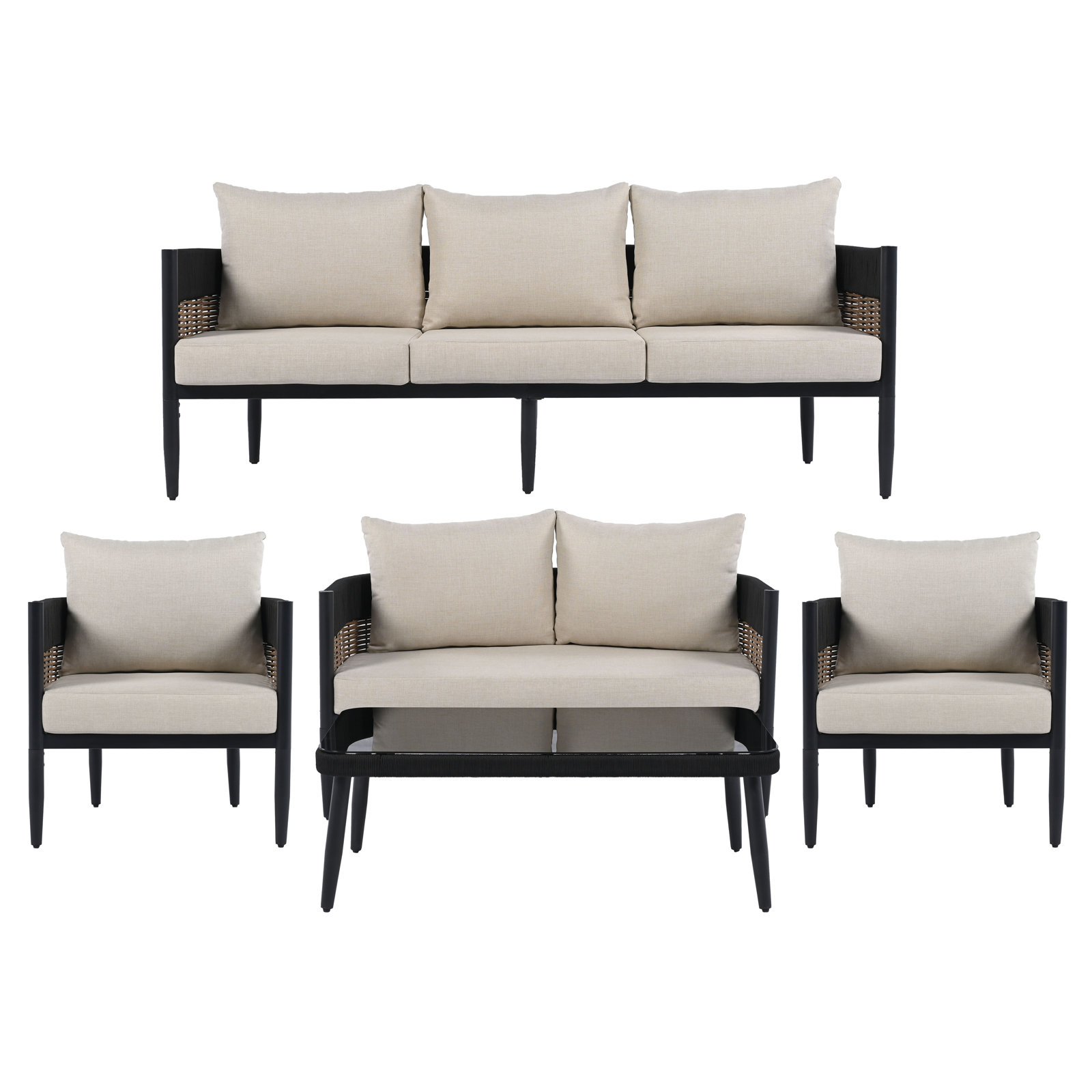 Corrente 7-Person Patio Seating Group, Beige