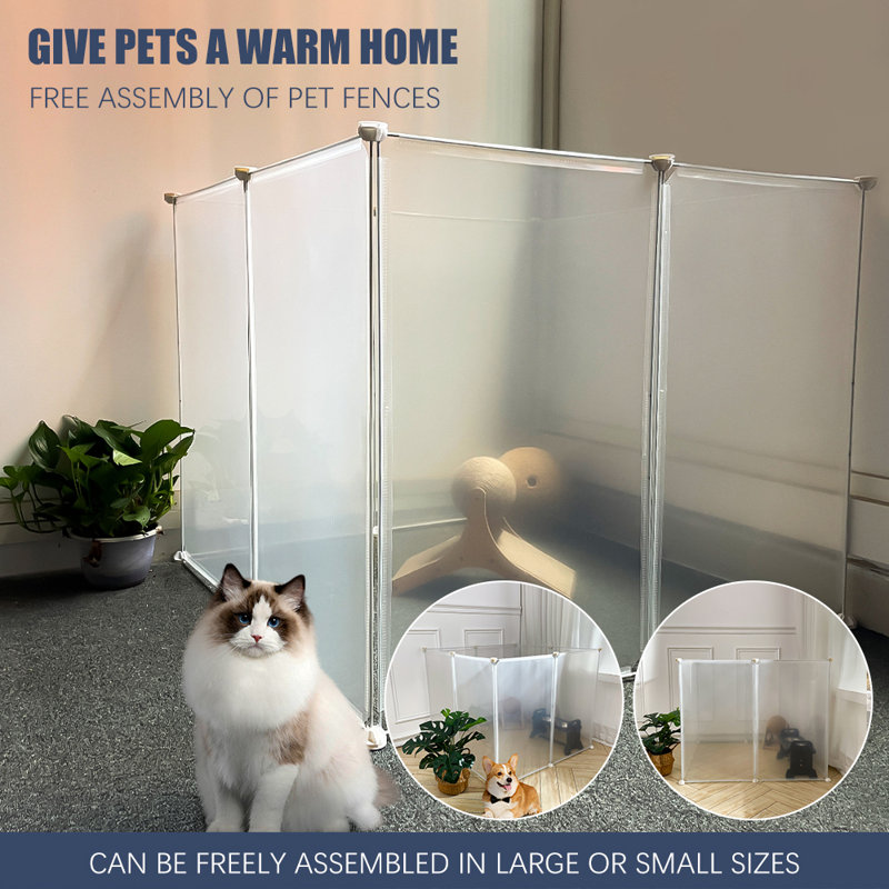 Plastic / Acrylic Collapsible Pet Crate, 45cm H x 70cm W x 70cm D