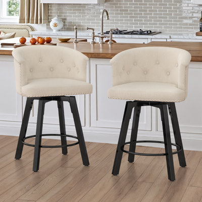 Swivel Upholstered Counter Stool With Metal Frame, by Latitude Run