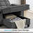 Convertible Chaise Lounge Chair Single Sleeper with USB&Type-C, 2 Cup Holders, Side Table, Under-seat Storage&Storage Armrests-467357242