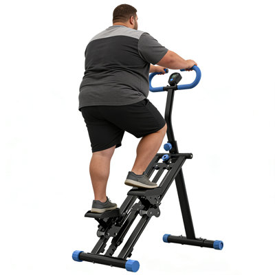 Black Stair Stepper Vertical Climber Workout Machine, Foldable Full-Body Cardio Climber with LCD Display, Low-Impact Home Exercise Equipment for Small Spaces