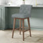 Tabouret pivotant à hauteur réglable en bois et capitonné Dorreen-1344263702-1344263700