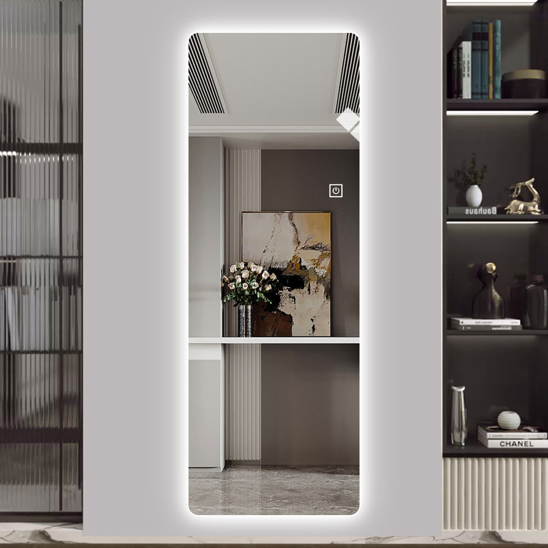 Rectangle 64'' x 21'' LED Frameless Full Body Mirror with 3 Color Modes & Wall Mount Design