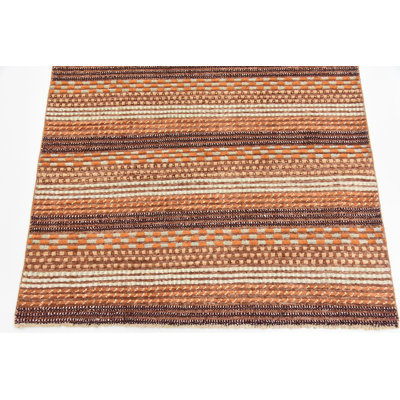 Tapis de zone one-of-kind à la main noué la new age orange 4 pi x 6 po Nash