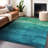 Machine Washable Indoor/Outdoor Cinead ACN1699 Teal Rug-104737814
