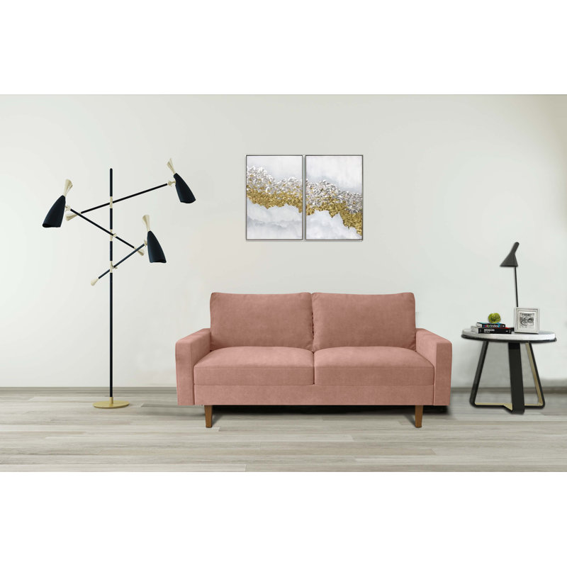 Canapé Adelaide, Velours mauve, 34" H x 70" W x 33" D