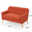 Magnifique en tissu orange, avec des pieds subtilement roulés et capitonnés, des pieds en bouleau avec un abat-jour brun, des pieds rembourrés en tissu d'assemblage élégant pour le salon, l 49,85 po x P 29,86 po x H 31,53 po