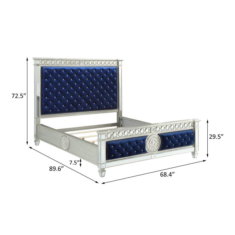 Queen Bed, Blue