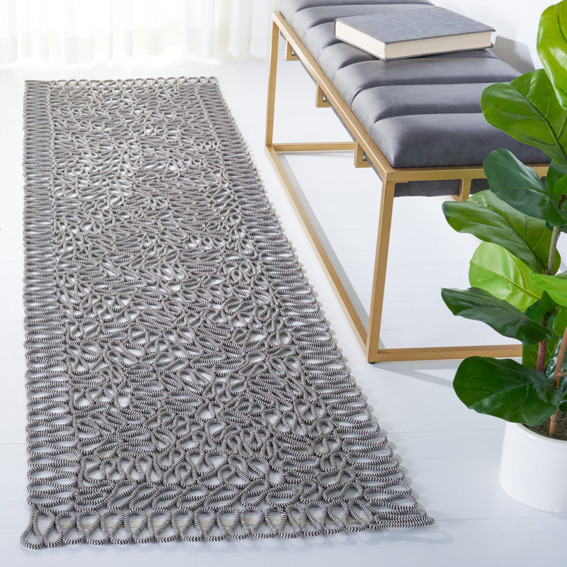 Novelty Hand Knotted Performance Abstract Rug, Runner 2'3" x 8'