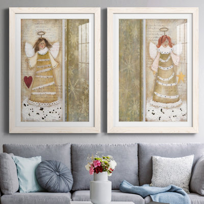 «Cloud Angel with Heart», ensemble de 2 peintures
