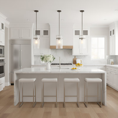 Liouet 1 Light Kitchen Pendant With Clear Ribbed Shade