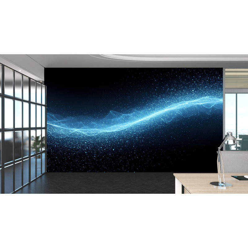 Papier peint numérique à vagues, technologie murale, papier peint Tech, décor de bureau, autocollant mural pour entreprise, art mural 598RS (non tissé) RS598