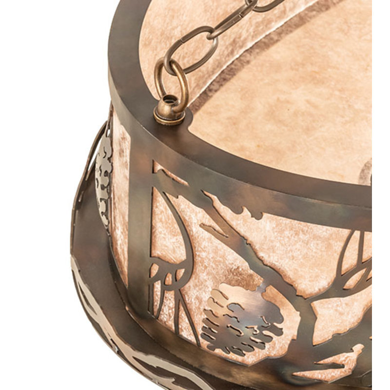 Luminaire suspendu fantaisie en cuivre antique bruni à 6 lumières Jakada