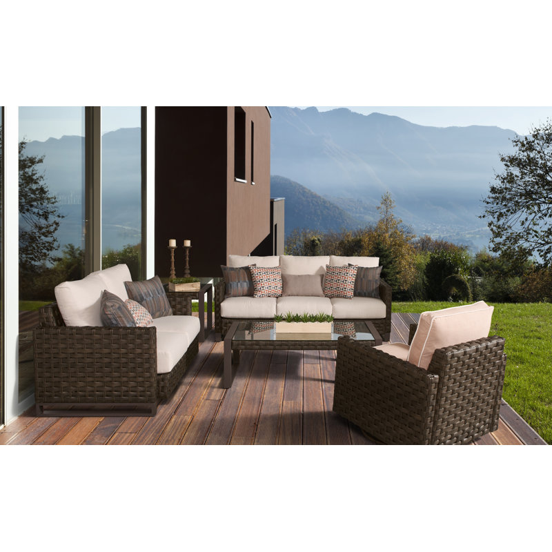Causeuse d'extérieur avec coussins Cavendish, Gris