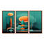 Ensemble d'art mural rétro moderne pleine lune City I - Mid-Century-932140188-932140186
