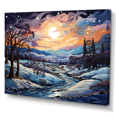 «Beautiful Country Charm In Winter III», reproduction sur toile
