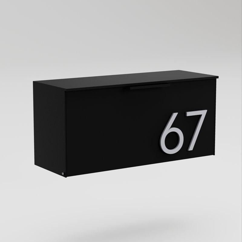 Boîte aux lettres murale Short Stack, Noir, Argent, Oui