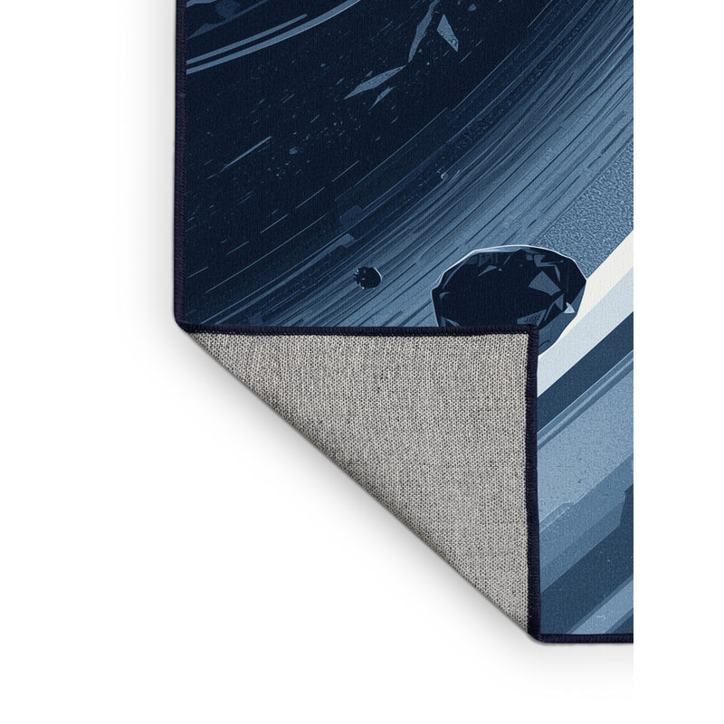 Tapis bleu marine moderne et contemporain lavable à la machine Palvinder, 4 x 2