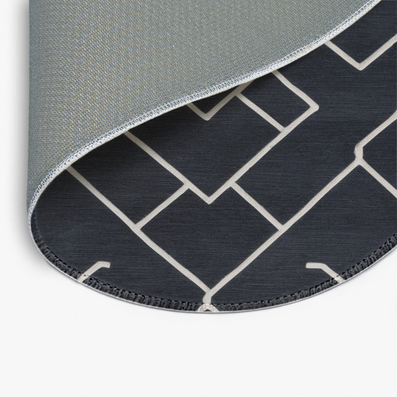 Tapis gris intérieur et extérieur Trellis, Rond 5 pi