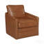 Chaise pivotante en cuir brun Rocha