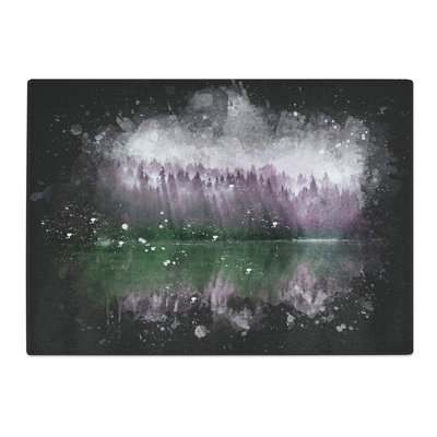 Tempered Glass Fog over Forest in Italy Chopping Board