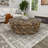 Driftwood Handmade Stacked Collage Living Room Coffee Table with Tempered Glass Top