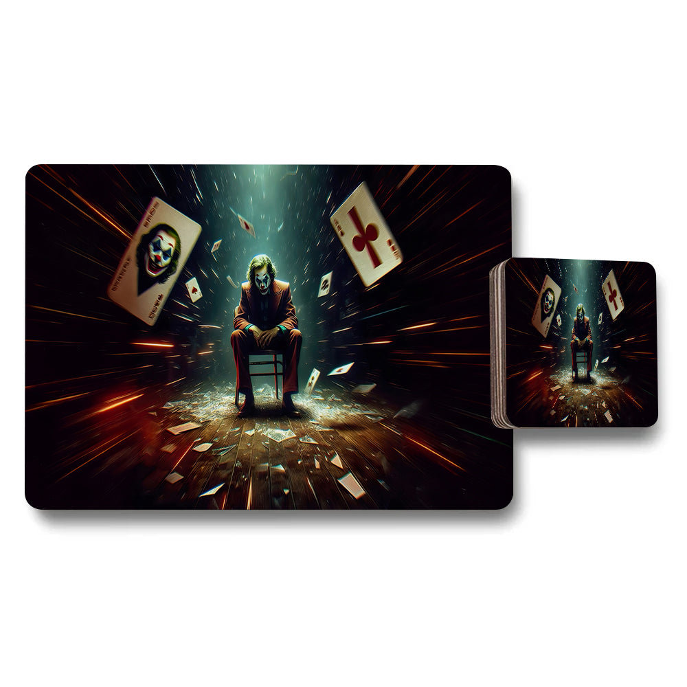 Joker In Chair Magic Themed Placemat And Coaster Set