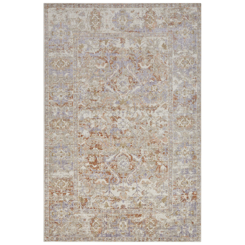Port Said Cream/Red Indoor/Outdoor Rug, Rectangle 75 x 120 cm