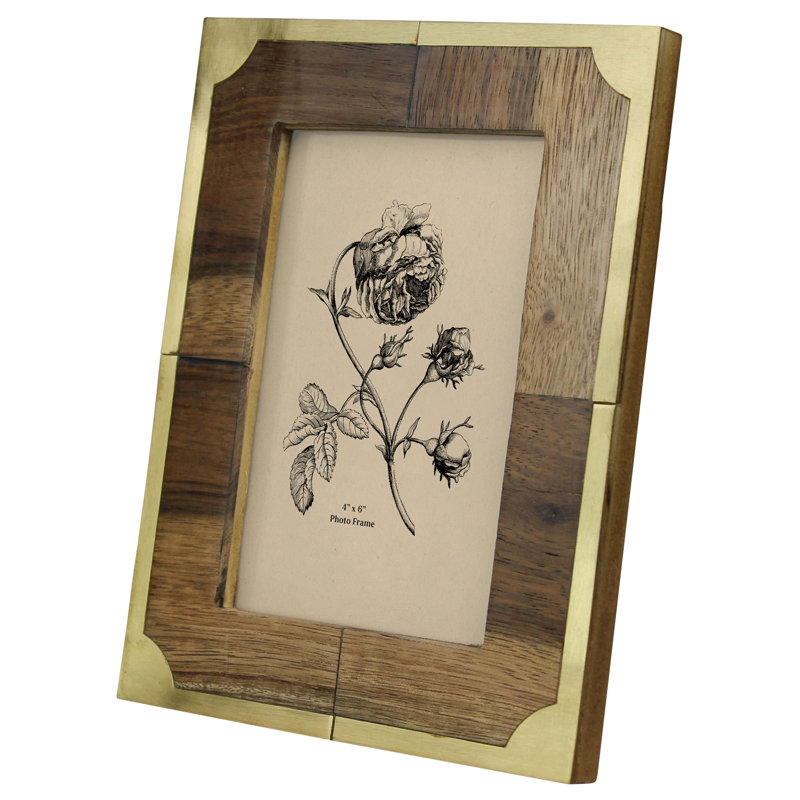Teak & Brass Frame - 4X6