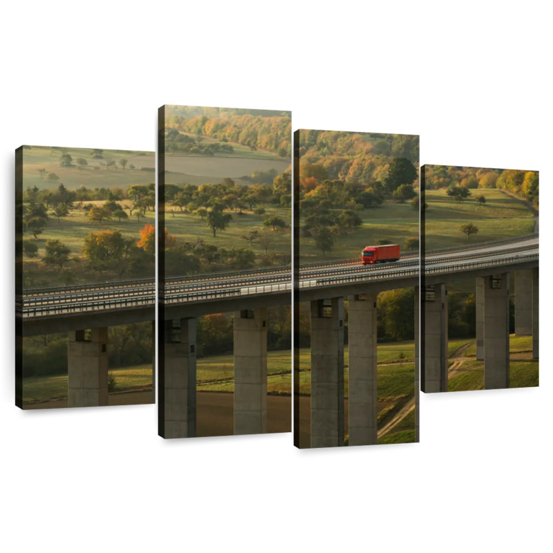 Camion Lilie sur le pont de l'Autobahn, H 32 po x l 52 po