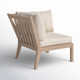 Amina Outdoor Acacia Corner Chair with Cushions