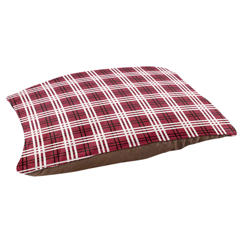Lit pour chat rectangulaire Arizona designer, Petit L 29,15 po x l 19,5 po, Blanc / rouge / noir