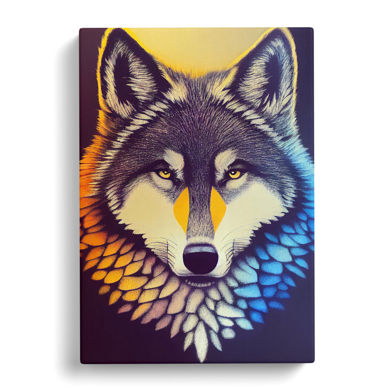 CAN-V0523-2916X Wolf Painted - Wrapped Canvas Print, 76cm H x 50cm W x 3cm D