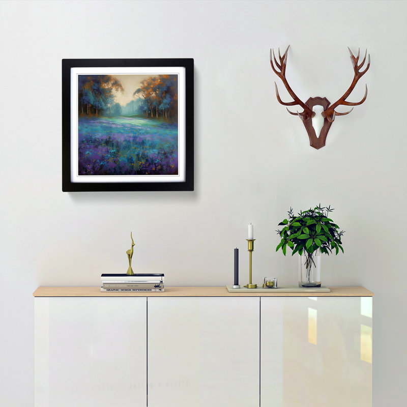 Single Picture Frame Print on Wood, Black