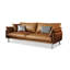 Causeuse coussin orange en cuir véritable-489090960