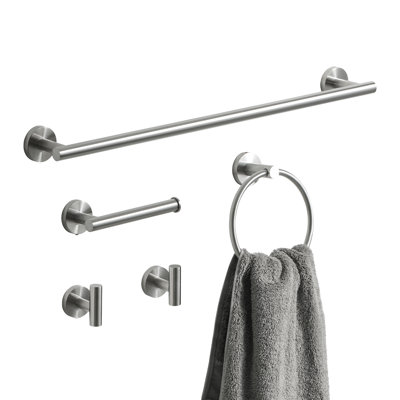 Stainless Steel Wall-Mounted 5-piece bathroom hardware set