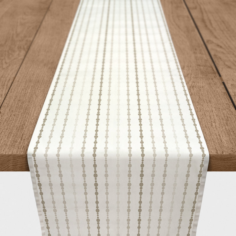 Striped Table Runner, 90" x 16", White