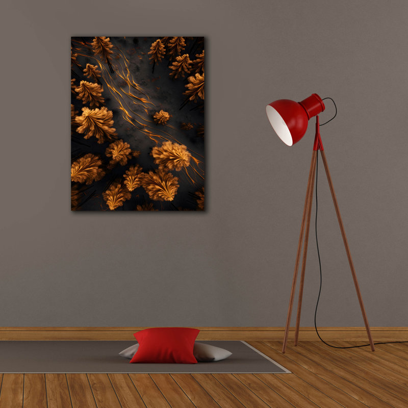 "Epic Graffiti" Golden Forest "par Andreas Magnusson, art mural sur toile, H 34 po x l 26 po x P 1,5 po