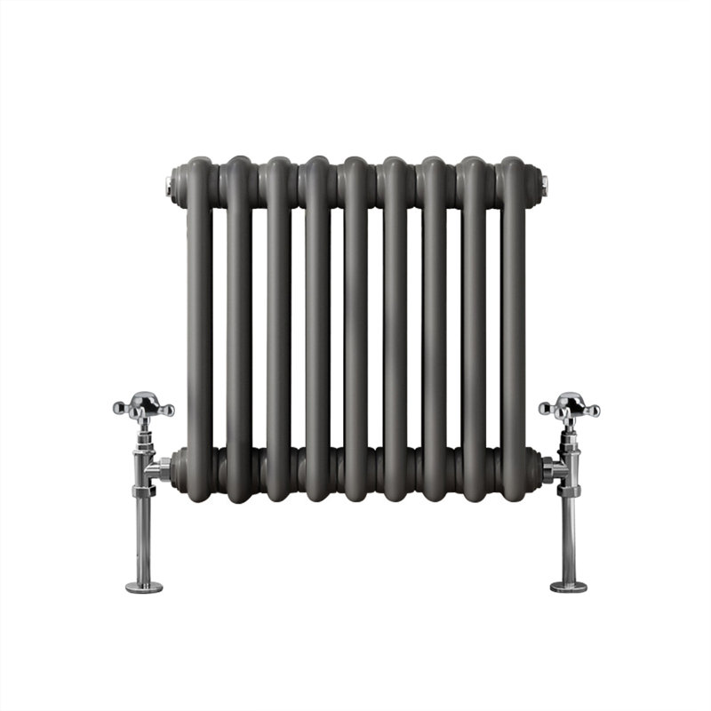 Tryphosa Traditional 2 Column Horizontal Designer Radiator, Anthracite, 30cm H x 42.5cm W