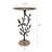 13.8X13.8X24" Black And Gold Aluminum Side Table With Delicate Pomegranate Design