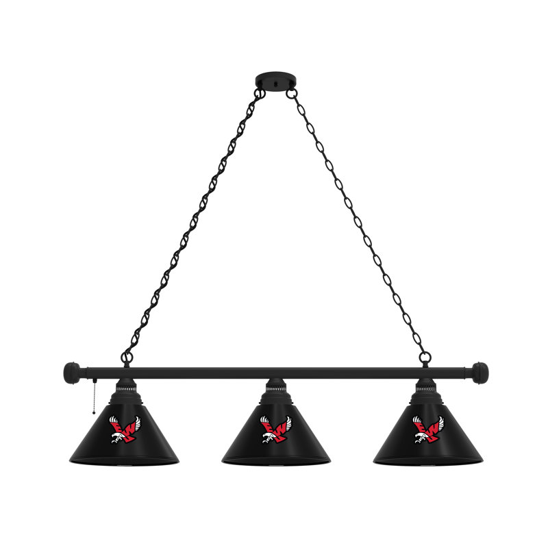 3 - Light Pool Table Lights Pendant, Black, Eastern Washington Eagles