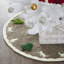 Handmade Felted Grey Christmas Tree Skirt - 36", Cream Cats & Green Trees T1CAT36