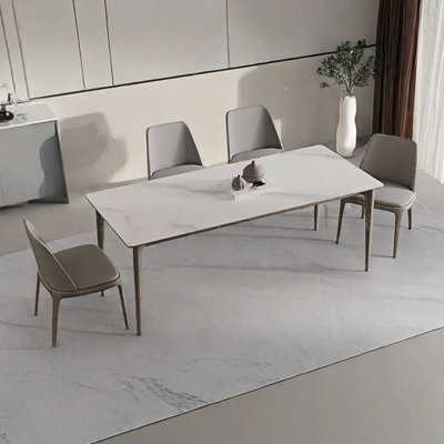 Italian-style rectangular rock plate dining table